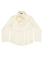 Logo Letters All Over Hooded Blouse