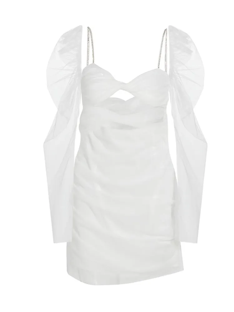 Jean Twisted Semi-Sheer Minidress