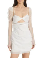 Jean Twisted Semi-Sheer Minidress