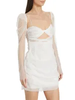 Jean Twisted Semi-Sheer Minidress