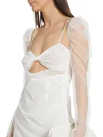 Jean Twisted Semi-Sheer Minidress