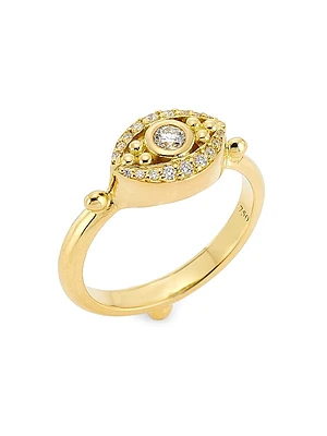 Florence86 Sacred 18K Yellow Gold & 0.21 TCW Diamond Mini Evil Eye Ring