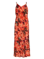 Chalten Isabel Global-Print Crepe Bias-Cut Slipdress