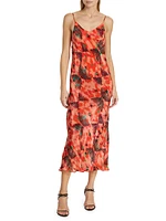 Chalten Isabel Global-Print Crepe Bias-Cut Slipdress