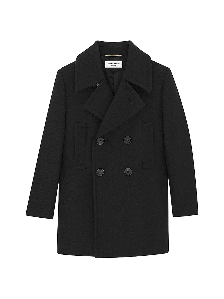 Double-Breasted Peacoat Wool