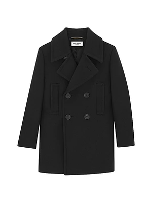 Double-Breasted Peacoat Wool