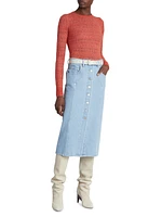 Vandy Denim Button-Front Skirt