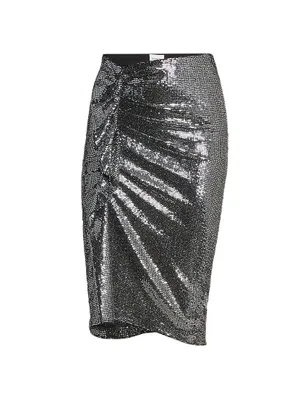 Shiny Flou Dolene Midi Skirt