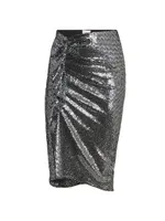 Shiny Flou Dolene Midi Skirt