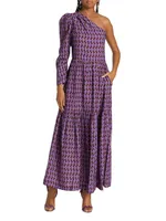 Josefina Geometric One-Shoulder Maxi Dress