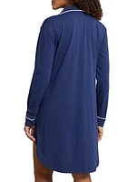 Polo Essentials Cotton-Blend Button-Front Sleep Shirt