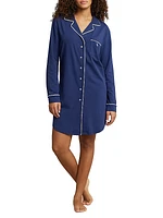 Polo Essentials Cotton-Blend Button-Front Sleep Shirt