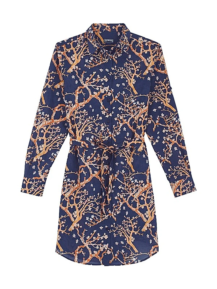 Sweet Blossom Cotton Voile Shirtdress