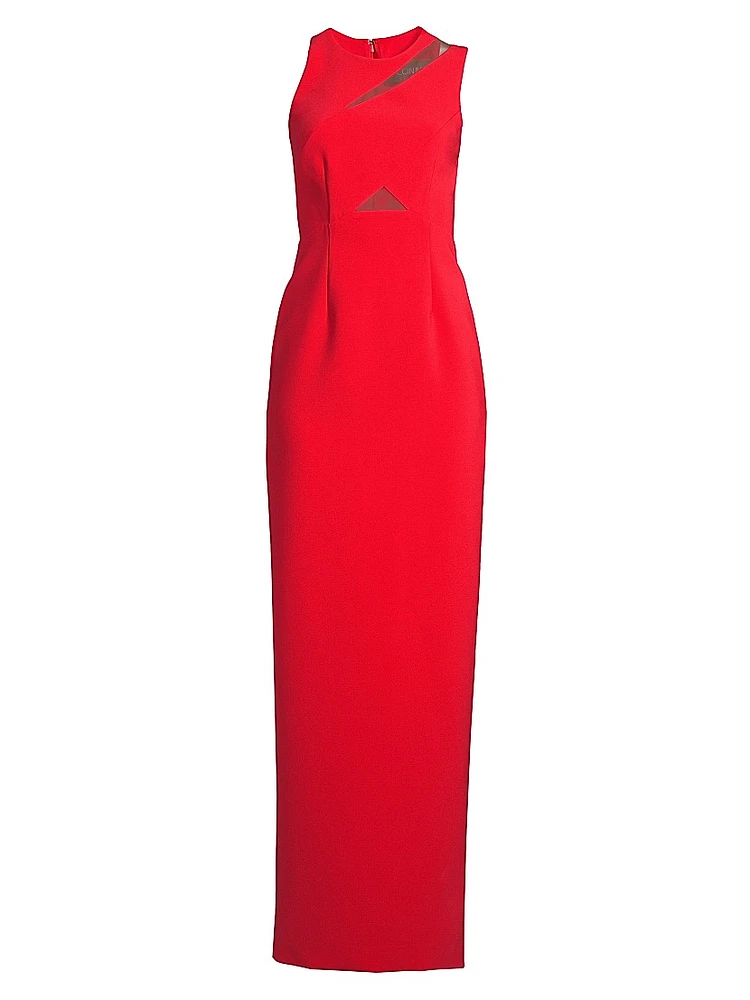 Octavia Slashed Stretch Crepe Column Gown