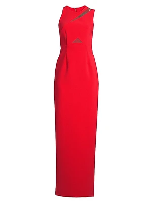 Octavia Slashed Stretch Crepe Column Gown