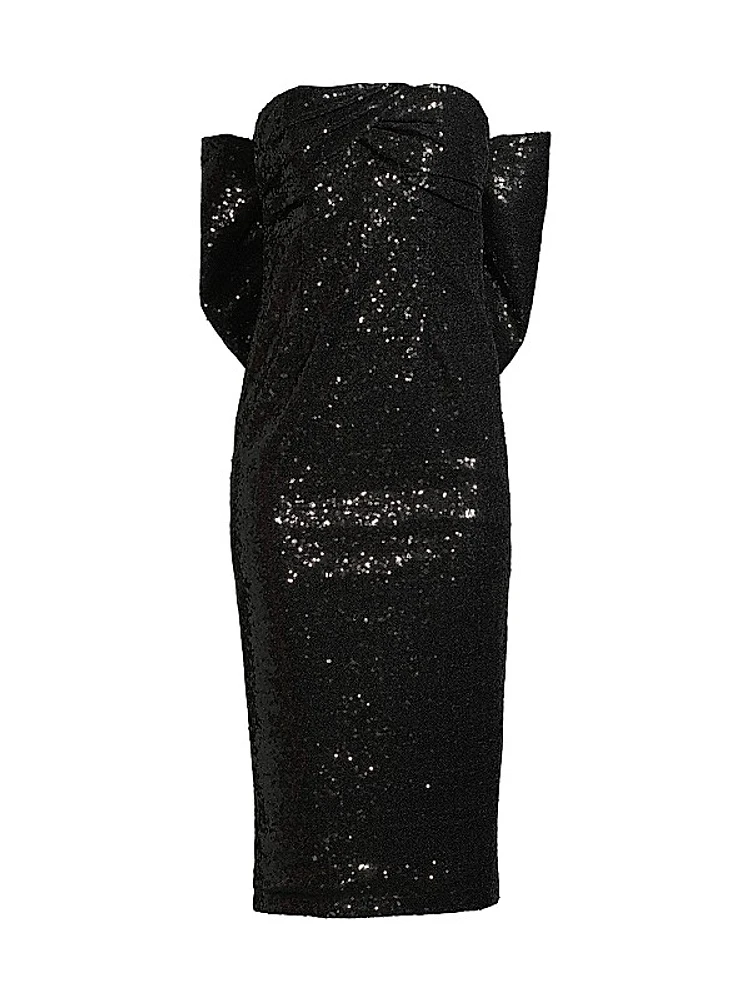 Loulou Sequined Bow-Back Midi-Dress