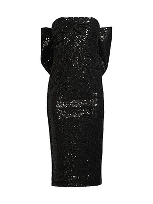 Loulou Sequined Bow-Back Midi-Dress