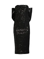 Loulou Sequined Bow-Back Midi-Dress