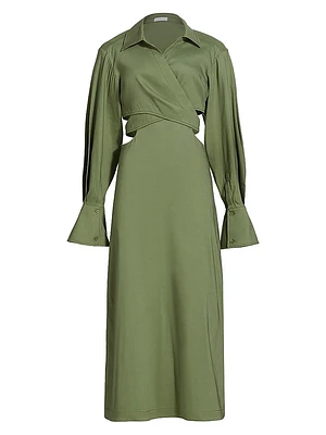 Giulia Linen-Blend Wrap Maxi Dress