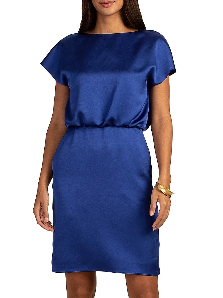 Amuse Satin Cocktail Dress