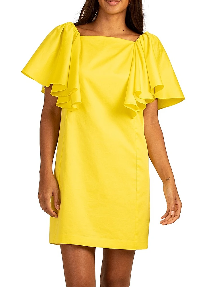 Hollywood Flutter-Sleeve Minidress