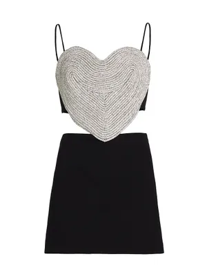 Rhinestone Heart Minidress