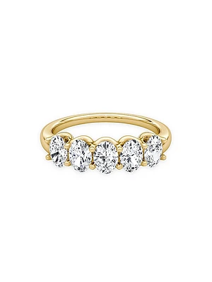 Eternity Bands 14K Gold & 1.25 TCW Lab-Grown Diamond Five-Stone Oval Band
