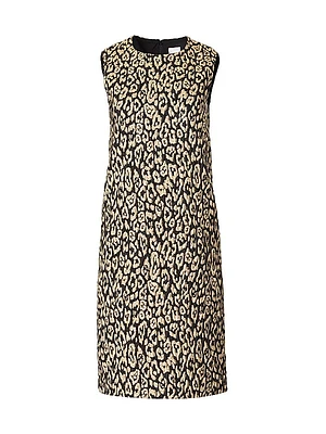 Metallic Leopard Shift Dress