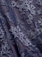 V-Neck Lace Cape Gown