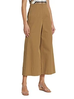 High-Rise Wide-Leg Twill Pants