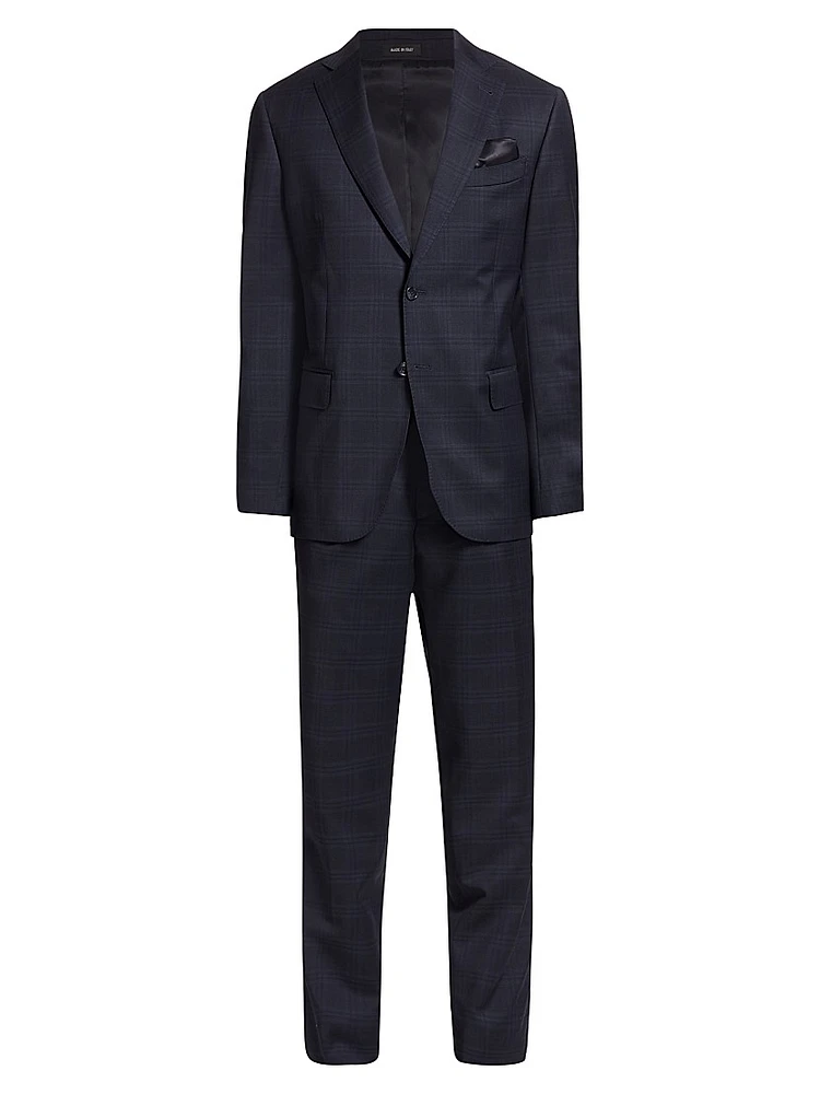 COLLECTION Plaid Single-Breasted Slim-Fit Suit