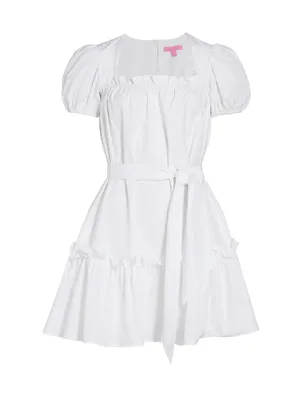 Ruffled Puff-Sleeve Minidress