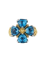 Anthos Prism Silver, 18K Gold & Blue Spinel Ring