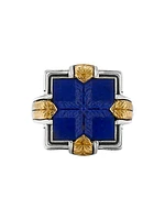 Laconia Sterling Silver, 18K Yellow Gold & Lapis Lazuli Ring
