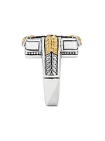 Laconia Sterling Silver, 18K Yellow Gold & Onyx Ring