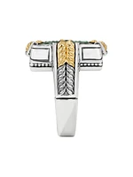 Laconia 18K Gold, Sterling Silver & Bloodstone Ring