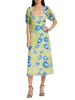 Crisscross Mesh Midi-Dress