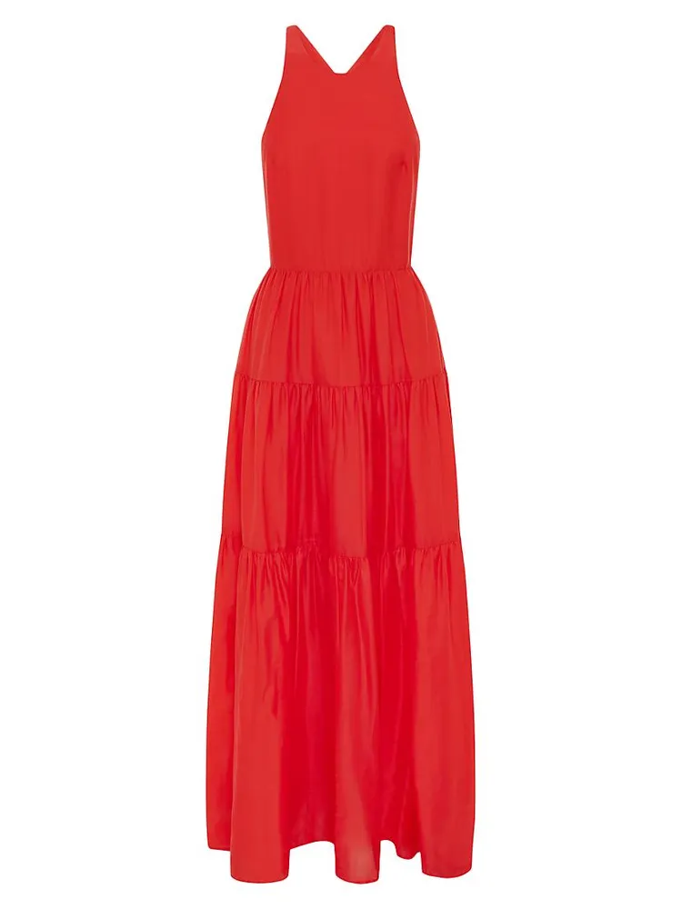 Emmeline Silk-Blend Tiered Maxi Dress