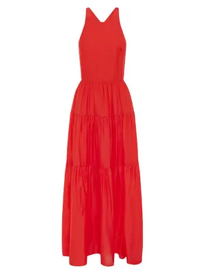 Emmeline Silk-Blend Tiered Maxi Dress
