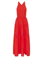 Emmeline Silk-Blend Tiered Maxi Dress