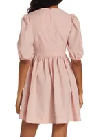 Flared Puff-Sleeve Minidress
