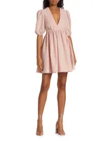 Flared Puff-Sleeve Minidress