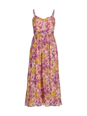 Floral Cut-Out Midi-Dress