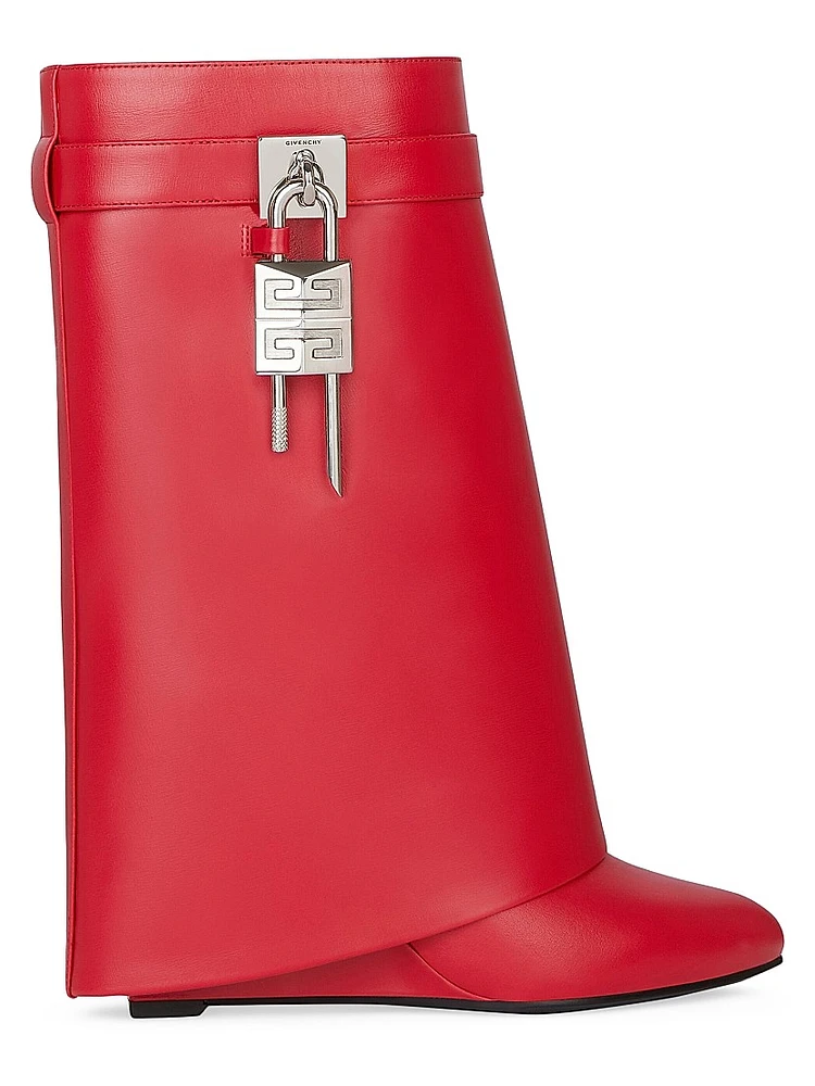 Shark Lock Ankle Boots in Leather