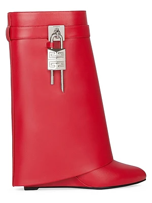 Shark Lock Ankle Boots in Leather