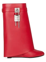 Shark Lock Ankle Boots in Leather