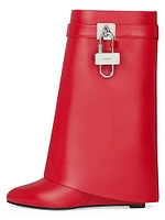 Shark Lock Ankle Boots in Leather