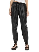 Leather Utility Jogger Pants