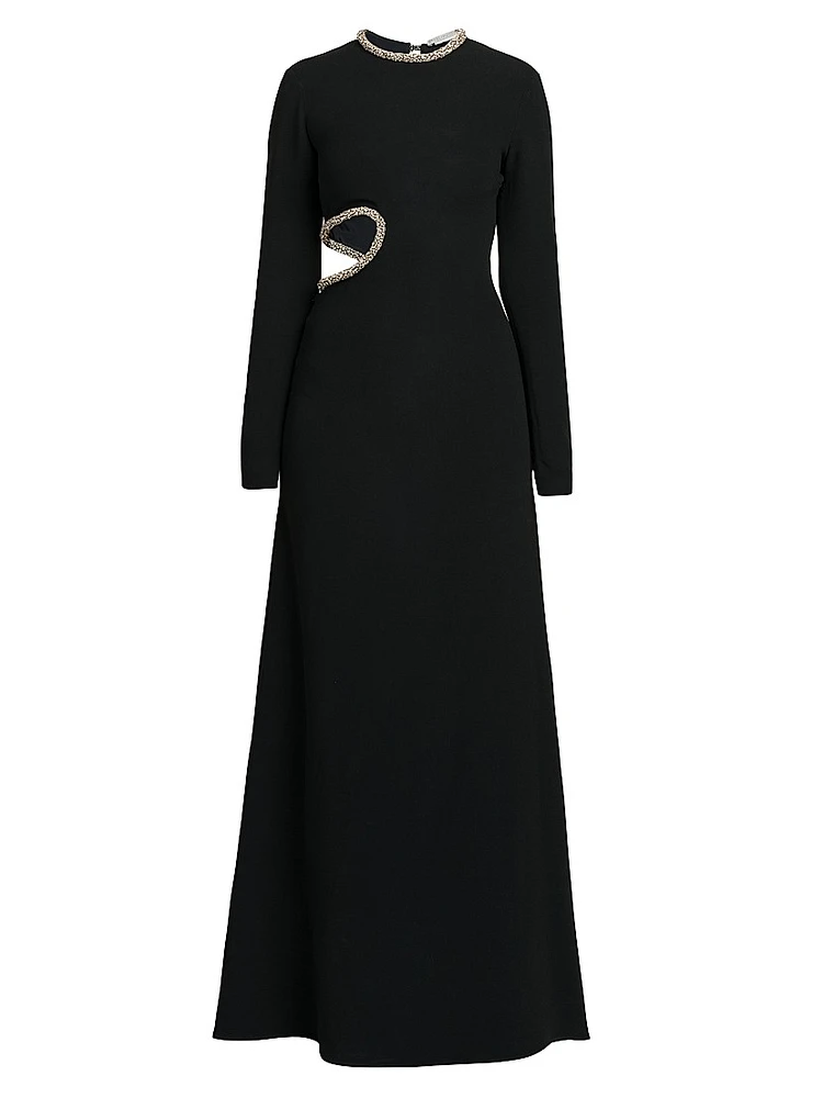Embellished Side Cut-Out Gown