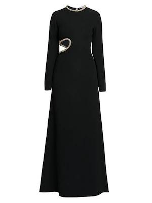 Embellished Side Cut-Out Gown